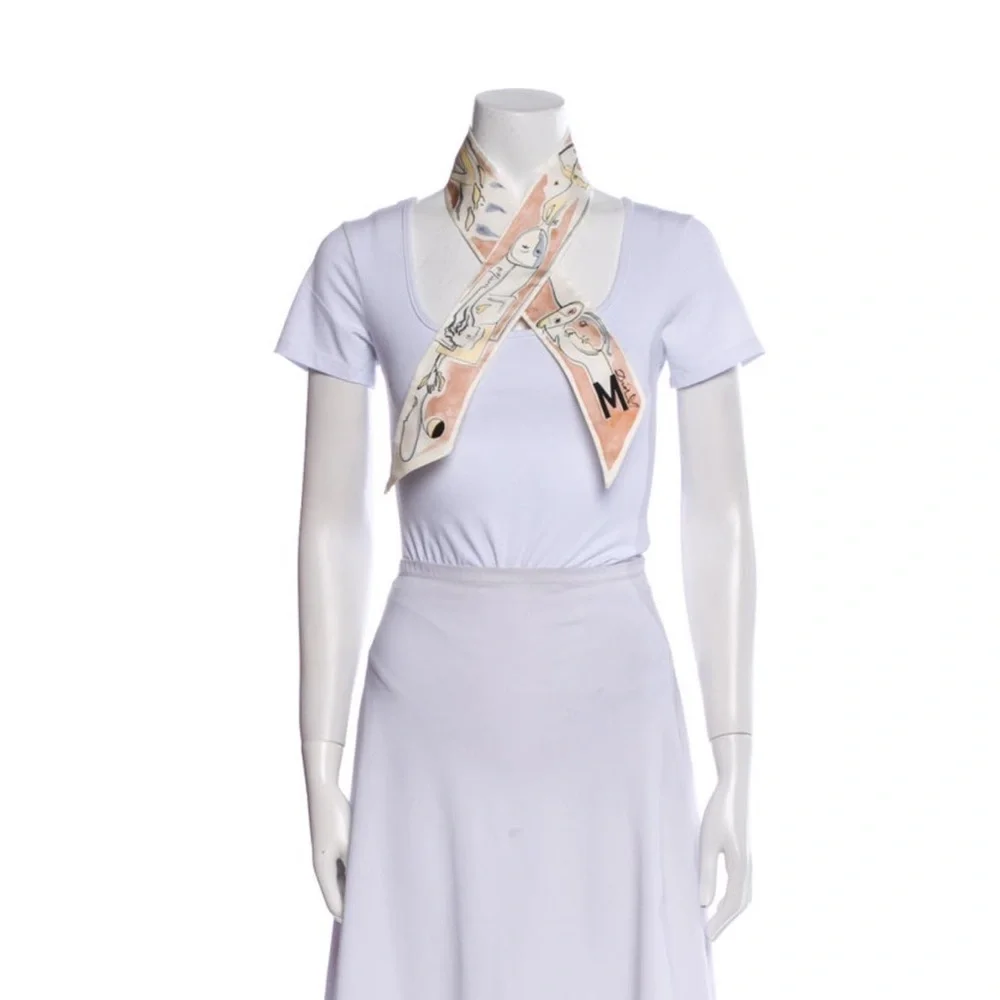 Dior Multicolor Silk ABCDIOR “M” Twilly Scarf